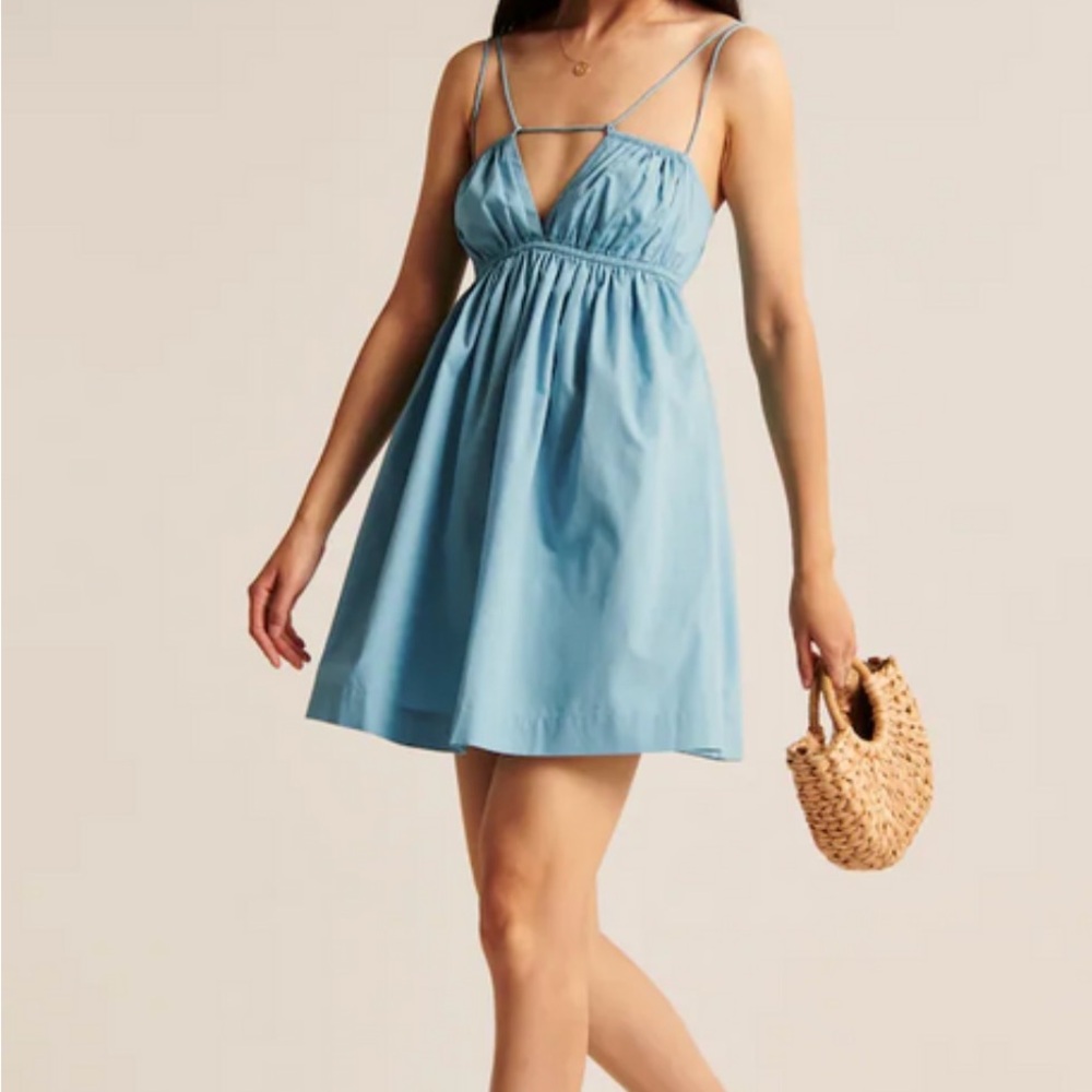 Elegant Blue Strap Dress